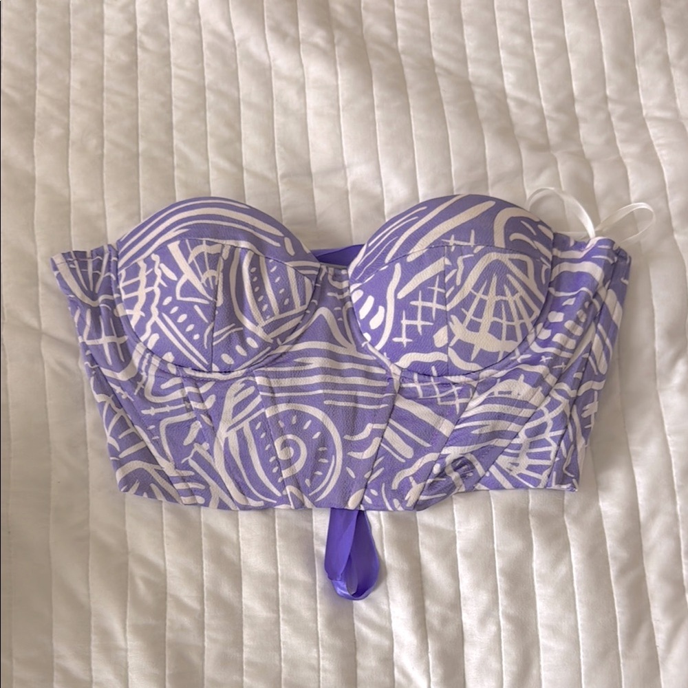 Purple Strapless Corset Top